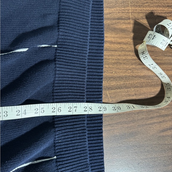 Vintage Nautica Knit Sweater Simple Style Navy Blue Big Checkered Window Pane - Picture 11 of 12